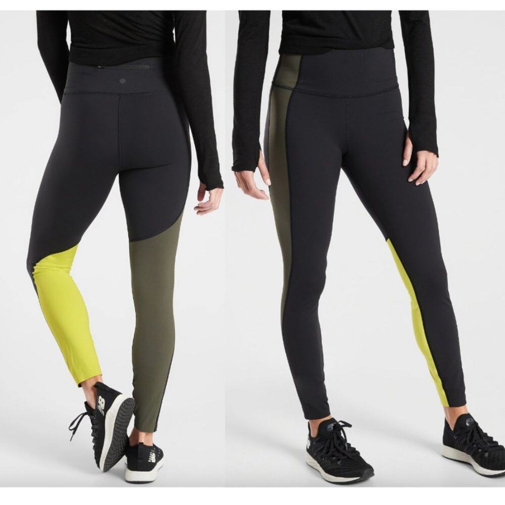 Athleta High Rise Asym Colorblock Tight in Plush Supersonic
